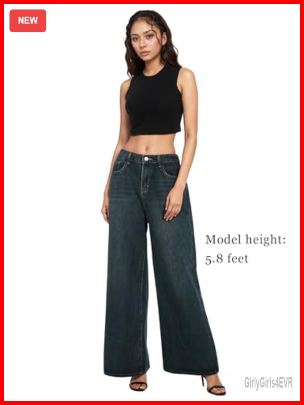 High Waist Wide Leg Baggy Jeans Y2K Vintage Boyfriend Denim Pants Women - Picture 7 of 7
